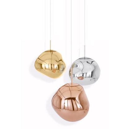 Maribel melt pendant – gold, grey and amber on white