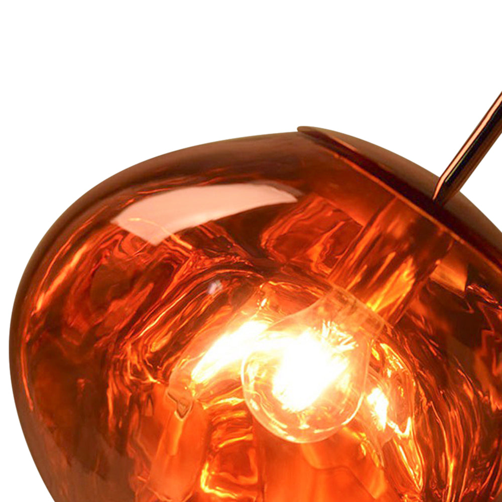 Maribel melt pendant – amber glass close-up