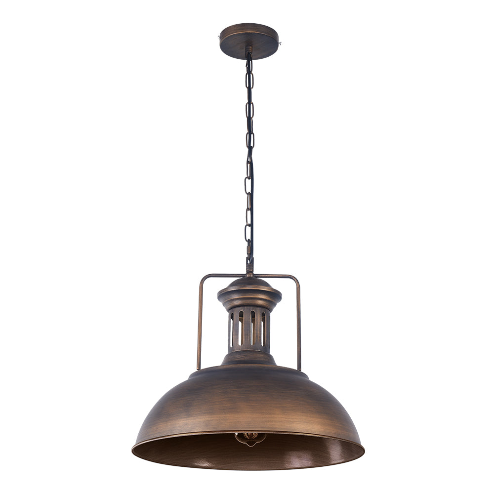 Tobias bronze dome pendant – on white