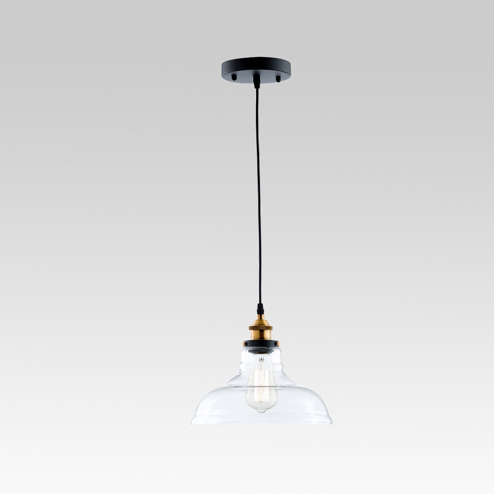 Jasper handblown glass dome pendant – on grey with cord
