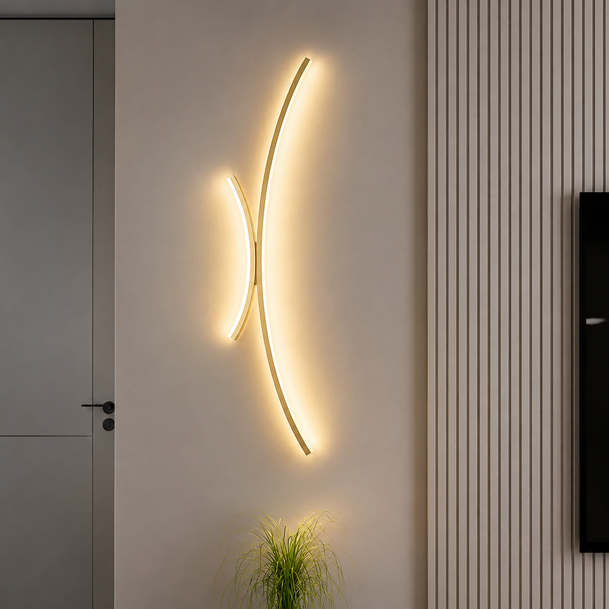 Blythe Curved LED Wall Light – Gold