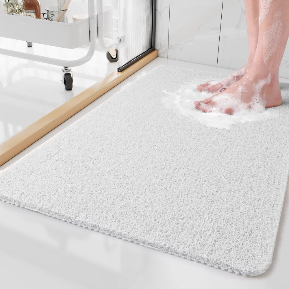Jemima Quick-Drain Shower Mat – White, Small
