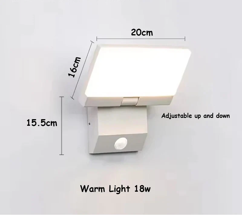 Dashiell Foldable Outdoor Wall Light – With Sensor, White