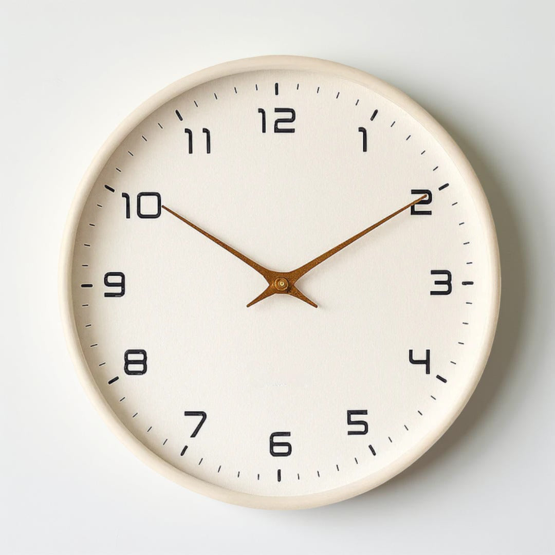 Crispin Wooden Wall Clock – Cream