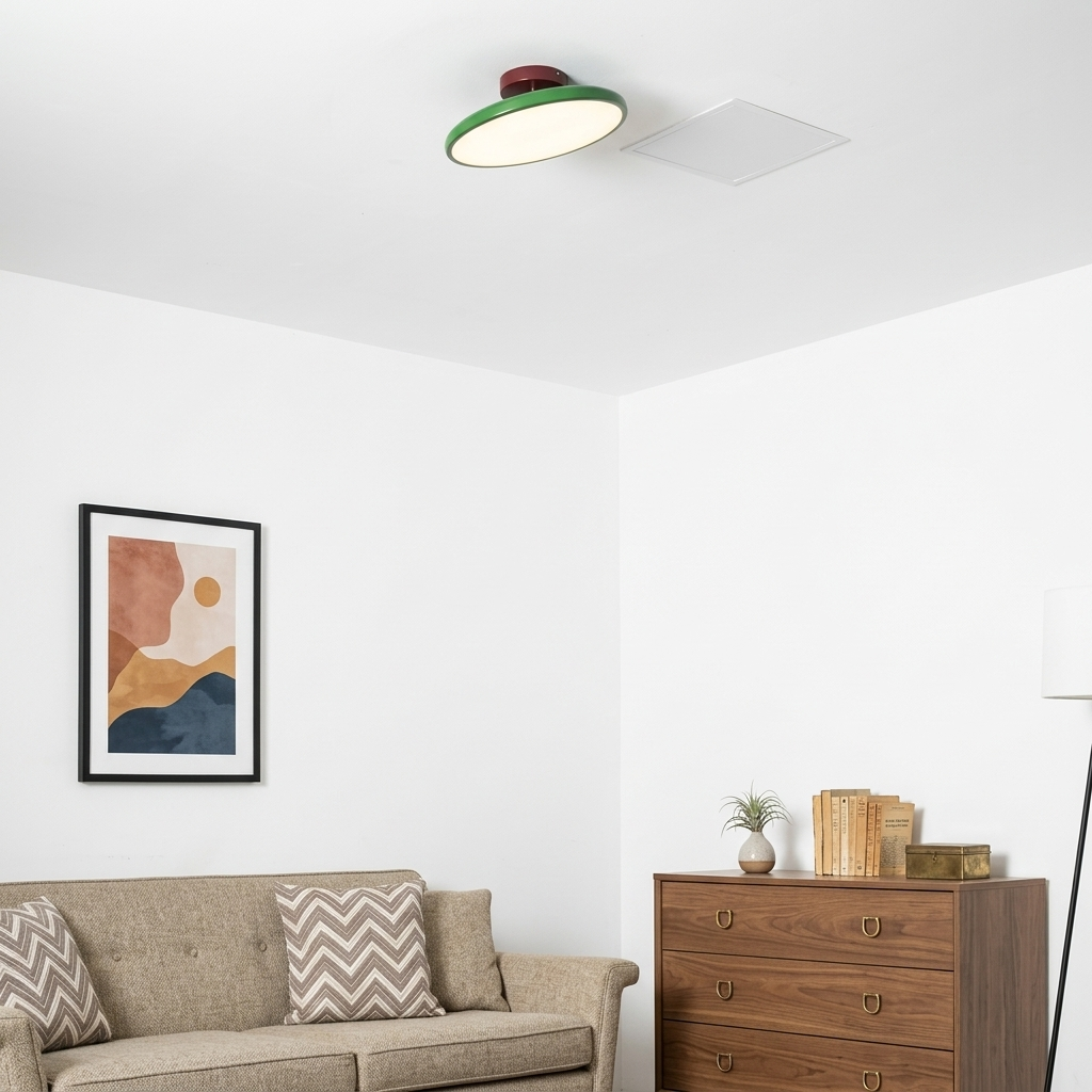 Matteo Swivel Ceiling Lamp - tilted angle, living room