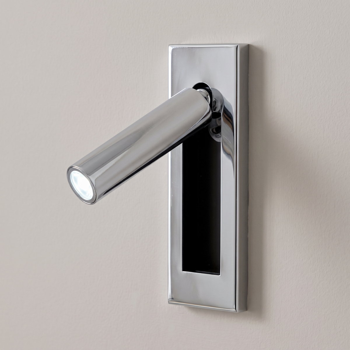 Lorenzo Bedside Sconce - Chrome, cylinder, hidden switch