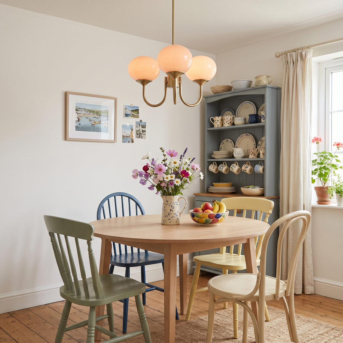 Margaux 3-light chandelier over a round dining table