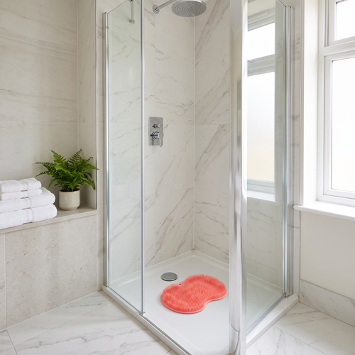 Pippa silicone shower mat – on a shower floor