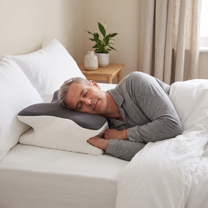 Linnea raised contour pillow – supporting a sleeper in bed