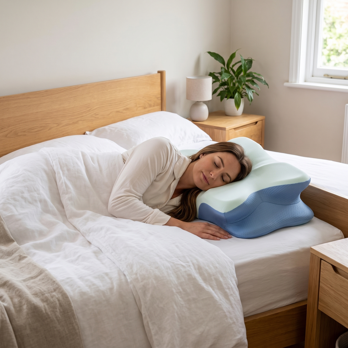 Wren cooling memory foam pillow – supporting a sleeper in bed