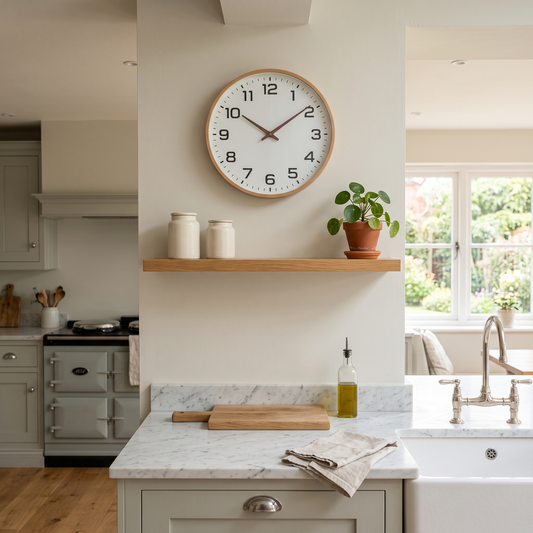 Leontine Nordic wall clock – in a kitchen