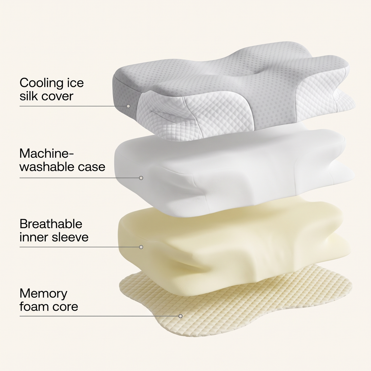 Wren Cooling Memory Foam Pillow for Bedrooms with High Loft