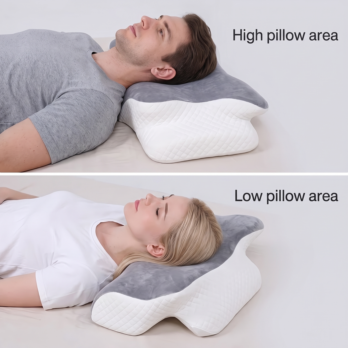 Linnea Raised Contour Pillow for Bedrooms with Memory Foam
