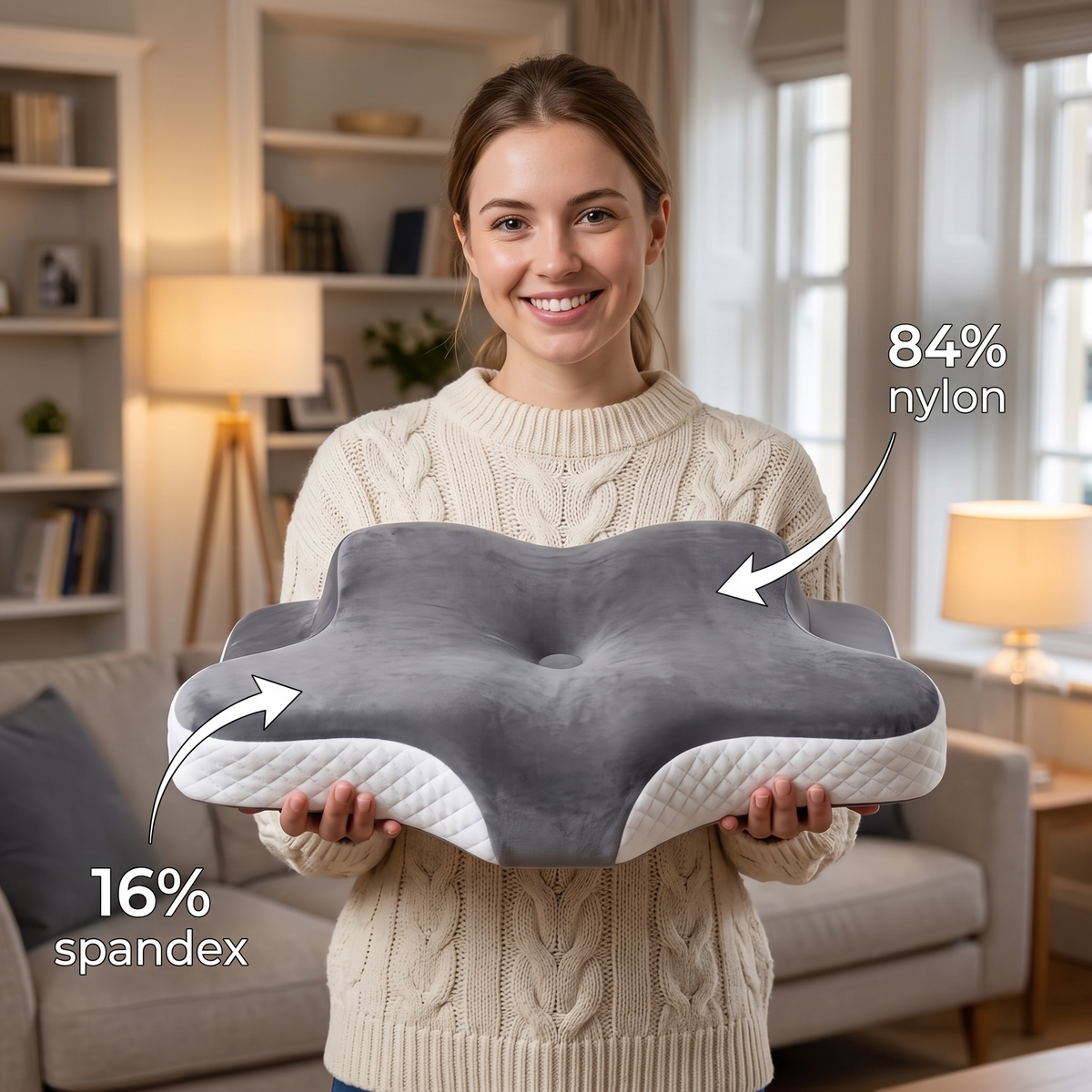 Linnea Raised Contour Pillow for Bedrooms with Memory Foam