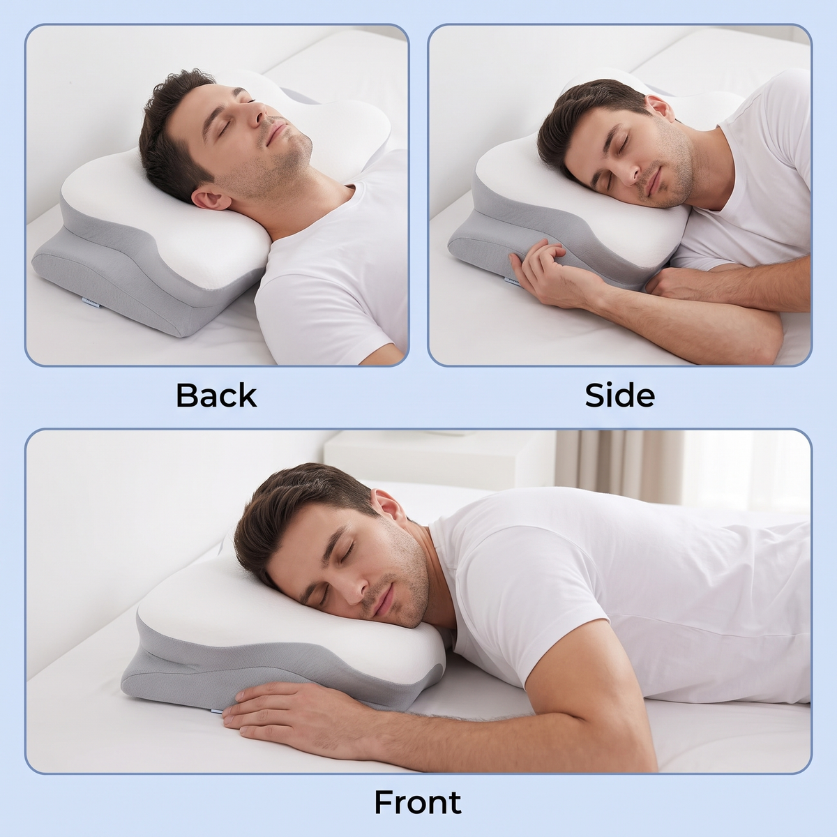 Linnea Raised Contour Pillow for Bedrooms with Memory Foam