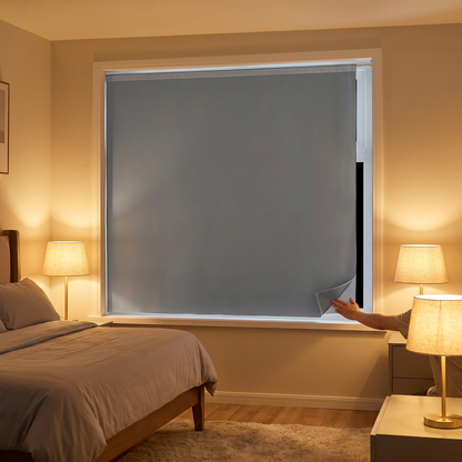 Elspeth Blackout Curtain for Bedrooms with Stick-On Fixing