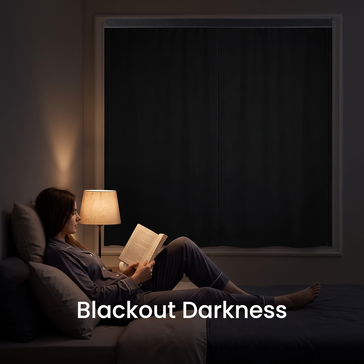 Elspeth Blackout Curtain for Bedrooms with Stick-On Fixing