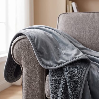 Hester Reversible Sherpa Blanket for Sofas with Flannel
