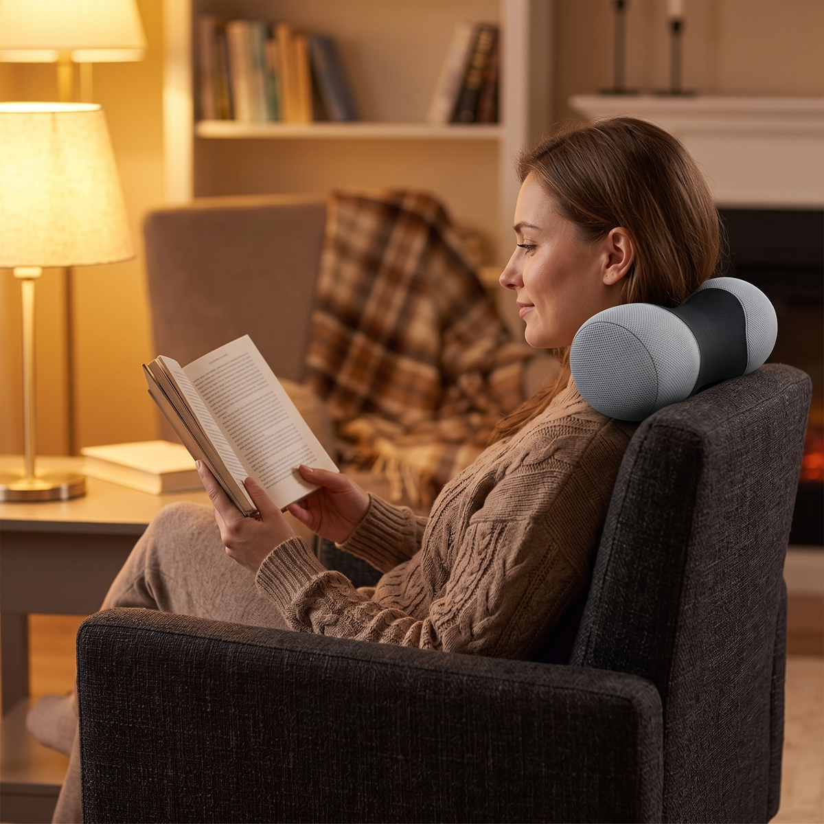 Barnaby Neck Roll Pillow for Sofas with Removable Cover