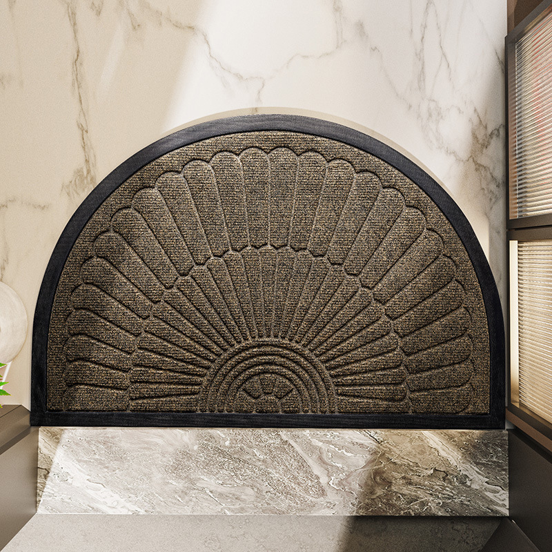 Carys Semi-Circle Door Mat – Beige Brown