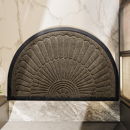 Carys Semi-Circle Door Mat – Beige Brown
