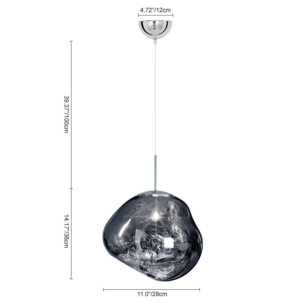Maribel melt pendant – size diagram, grey, alternate view