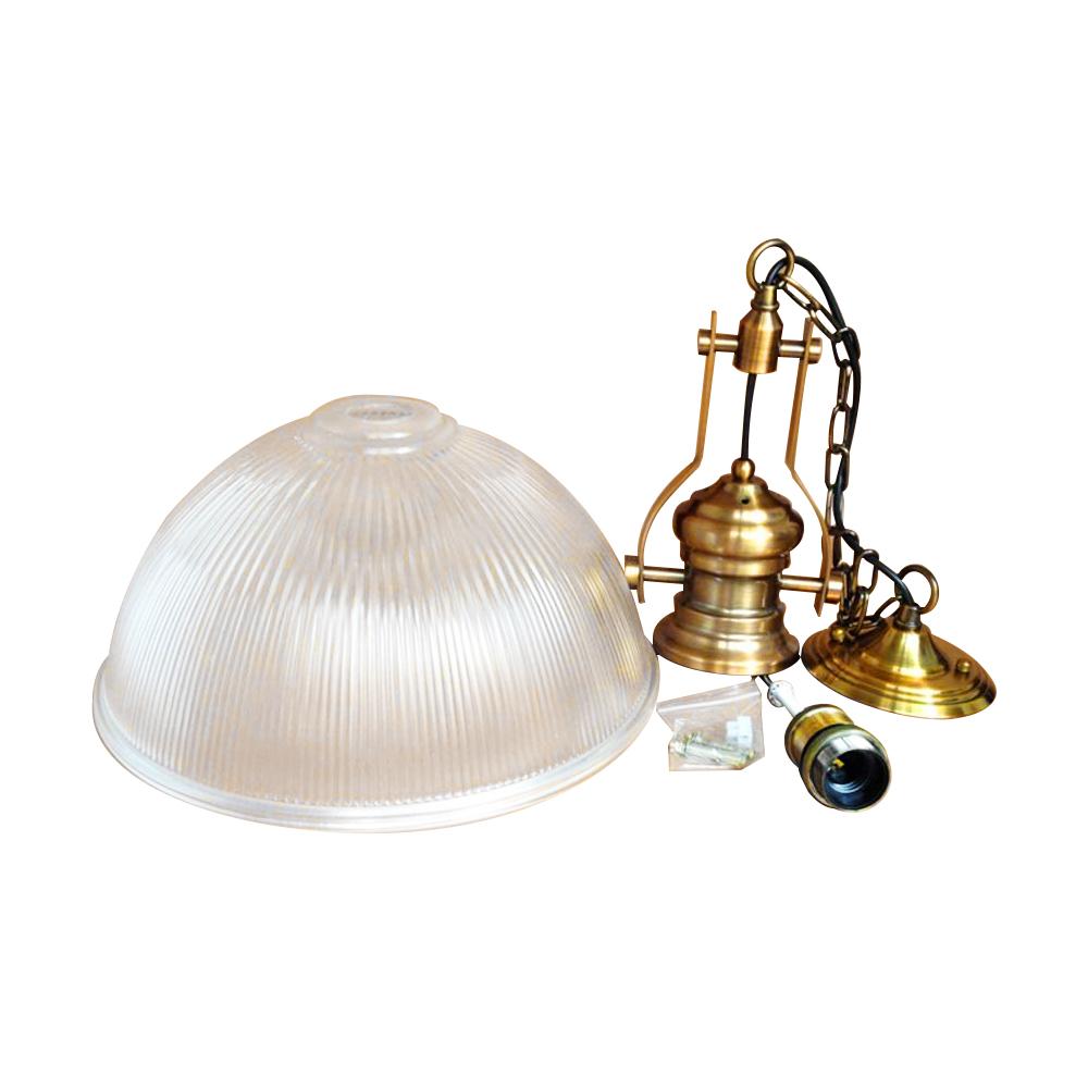 Everett ribbed glass dome pendant – bronze fitting and shade