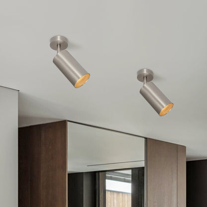 Remy adjustable spot ceiling light – pair in nickel in a room