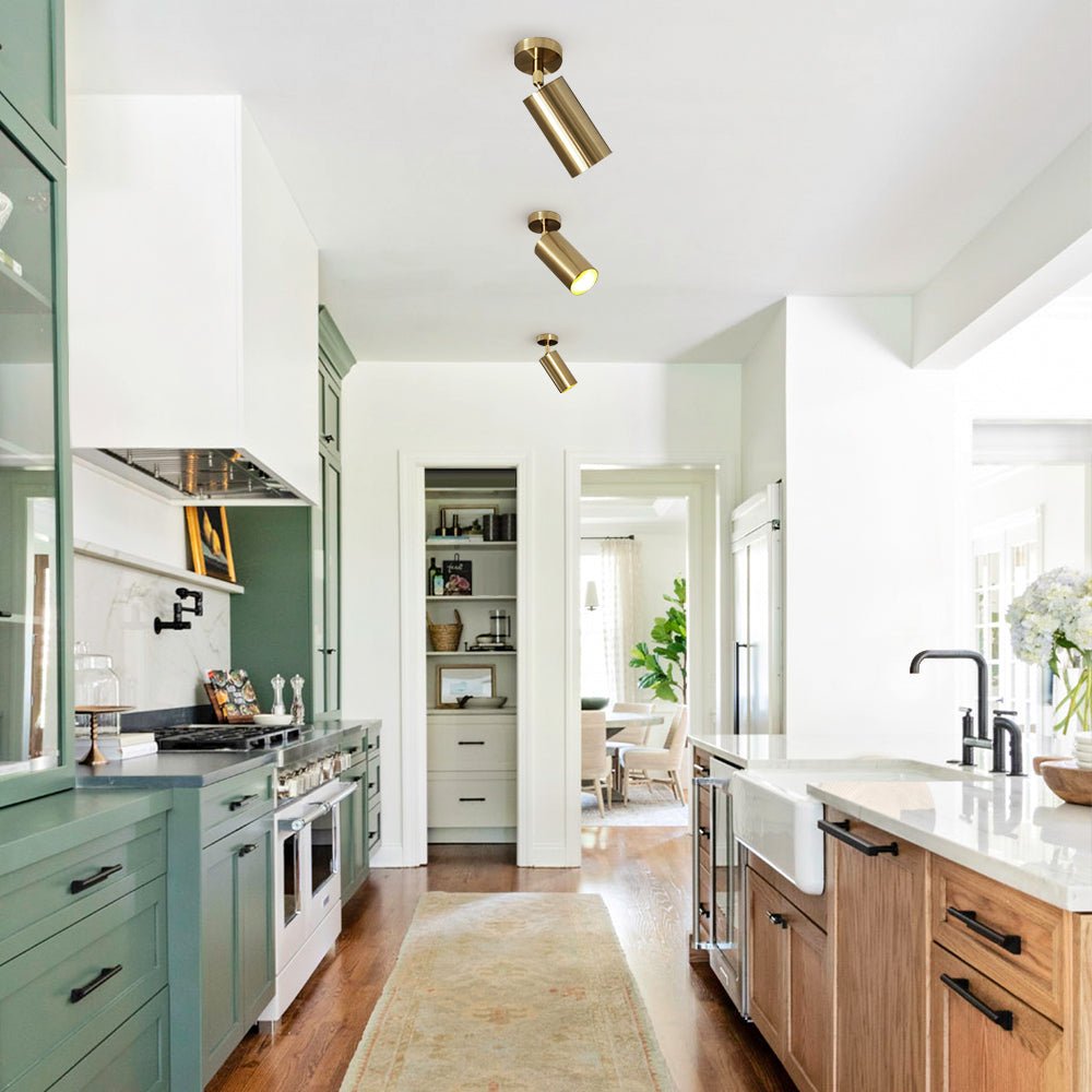 Remy adjustable spot ceiling light – in a kitchen, alternate view