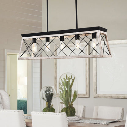 Lysander linear chandelier – in a kitchen