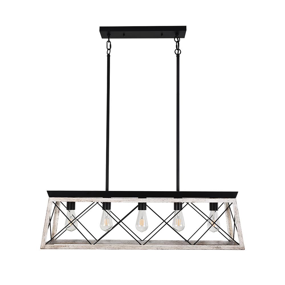 Lysander linear chandelier – in black on white