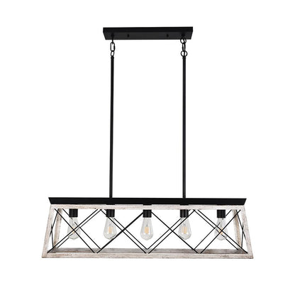 Lysander linear chandelier – in black on white