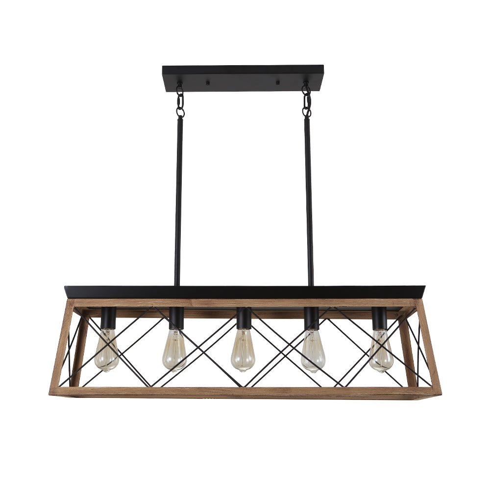 Lysander linear chandelier – in brown and black on white