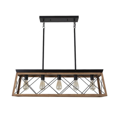 Lysander linear chandelier – in brown and black on white