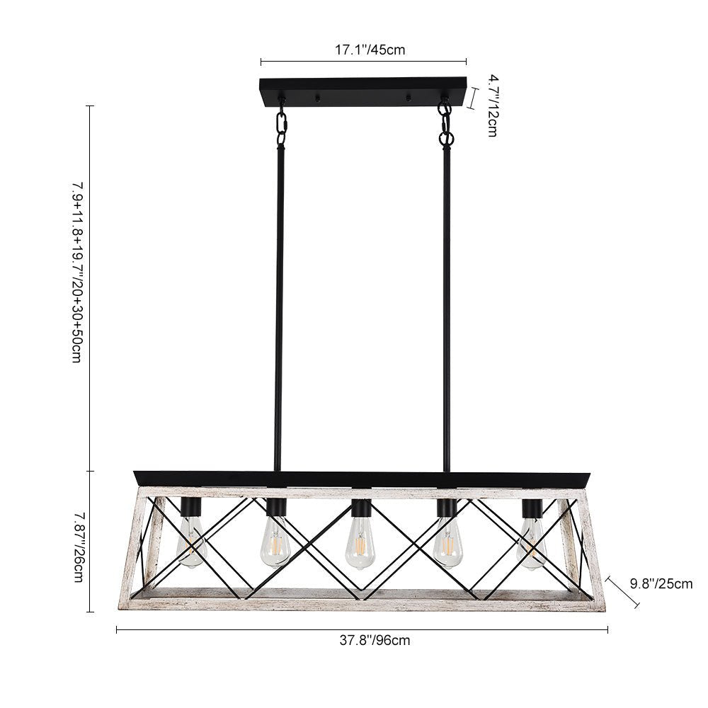 Lysander linear chandelier – size diagram