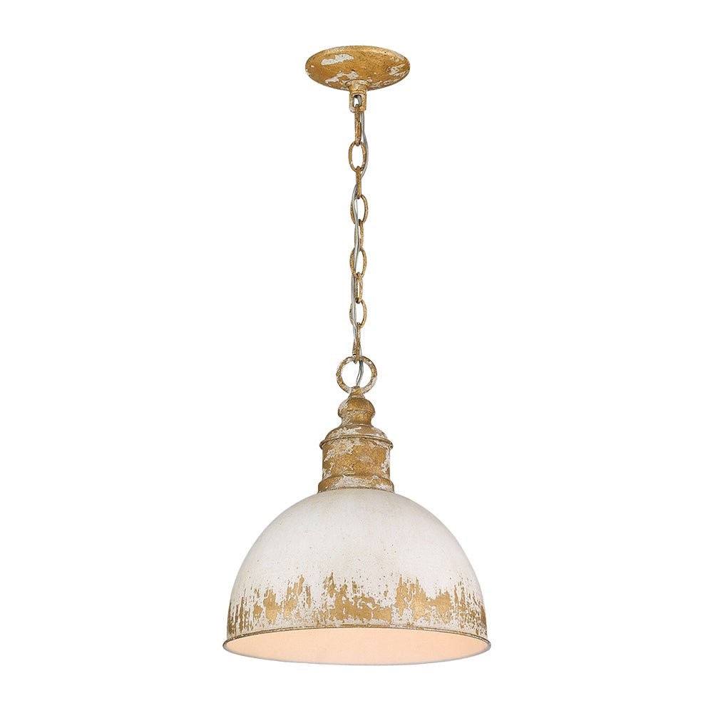 Marisol painted dome pendant – in white on white
