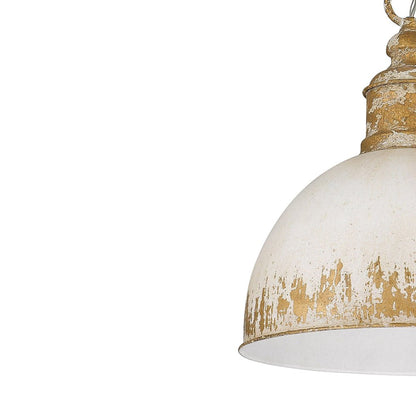 Marisol painted dome pendant – white dome side close-up
