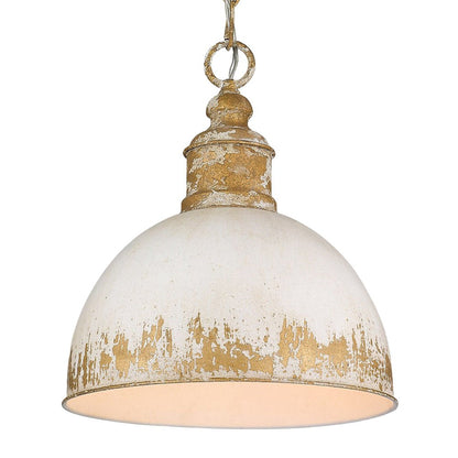 Marisol painted dome pendant – in white on white, alternate view