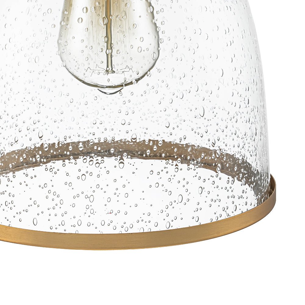 Sienna seeded glass dome pendant – seeded glass close-up