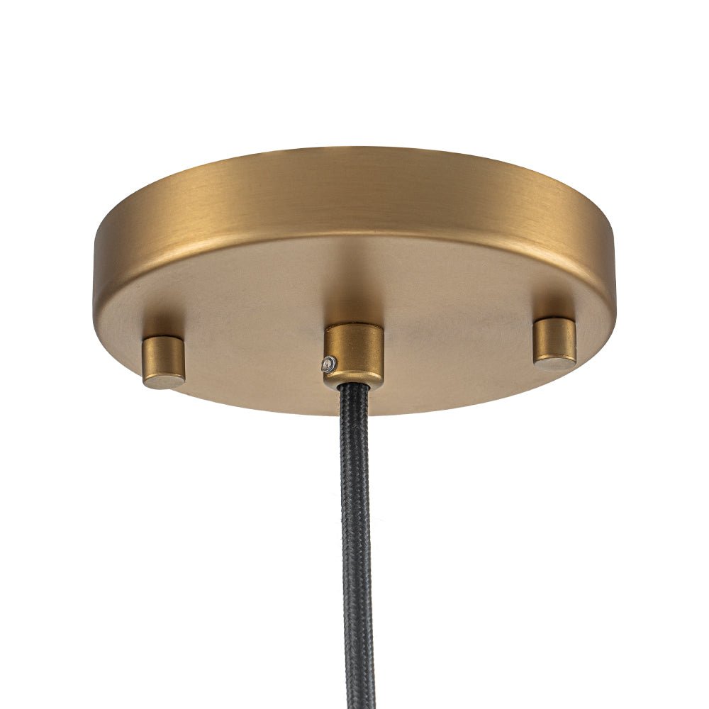 Sienna seeded glass dome pendant – brass canopy