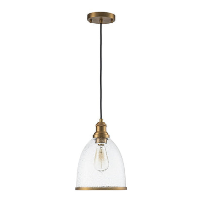 Sienna seeded glass dome pendant – on white, alternate view