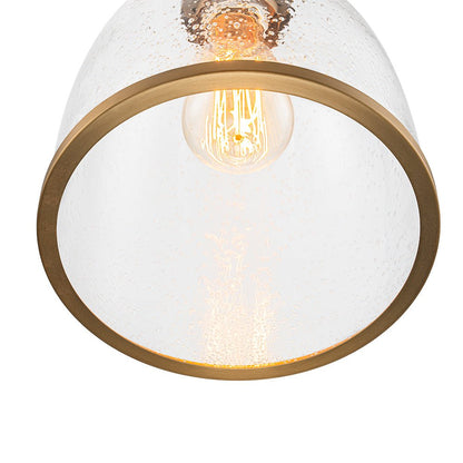 Sienna seeded glass dome pendant – shade seen from below