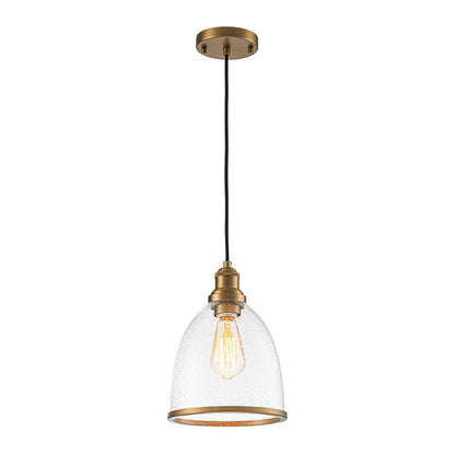 Sienna seeded glass dome pendant – on white