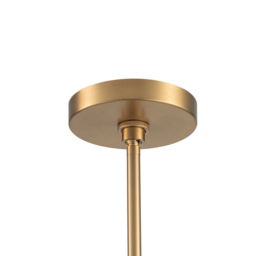 Ophelia tapered linen pendant – brass canopy close-up