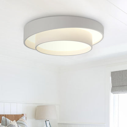 Aurora white concentric ring LED ceiling light with cool white light