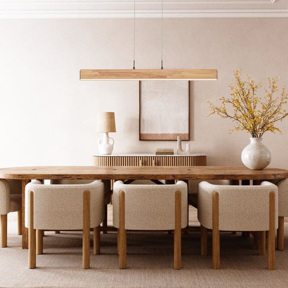 Florian linear LED pendant – over a dining table