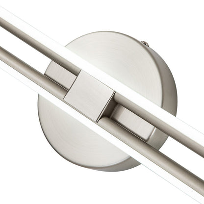 Priscilla linear LED wall light – nickel wall plate close-up