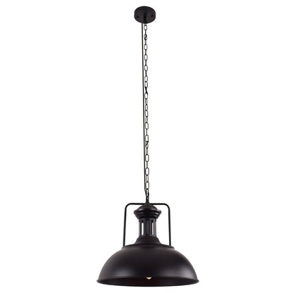 Leopold metal dome pendant light – in black on white