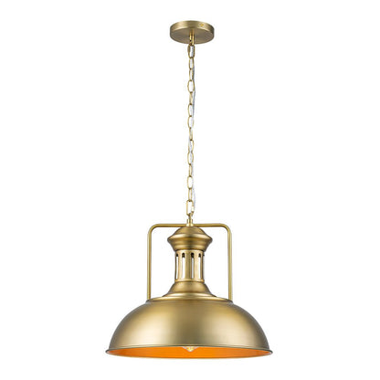 Leopold metal dome pendant light – in gold on white