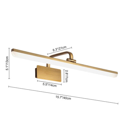 Cosima gold LED vanity light – size diagram, 70 cm